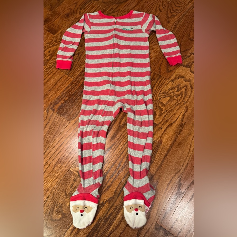 🎄Christmas PJs! Carter's Just One You Red and Gray “Santa’s Favorite” Footie PJs